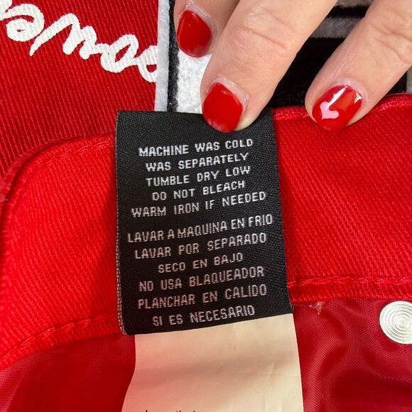 NWT Trestles Supply Co. Men's Red Jeans, Sz 46, Stretch, Motivational Text - Picture 15 of 15